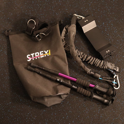 Strexi stretching machine package with grey bands
